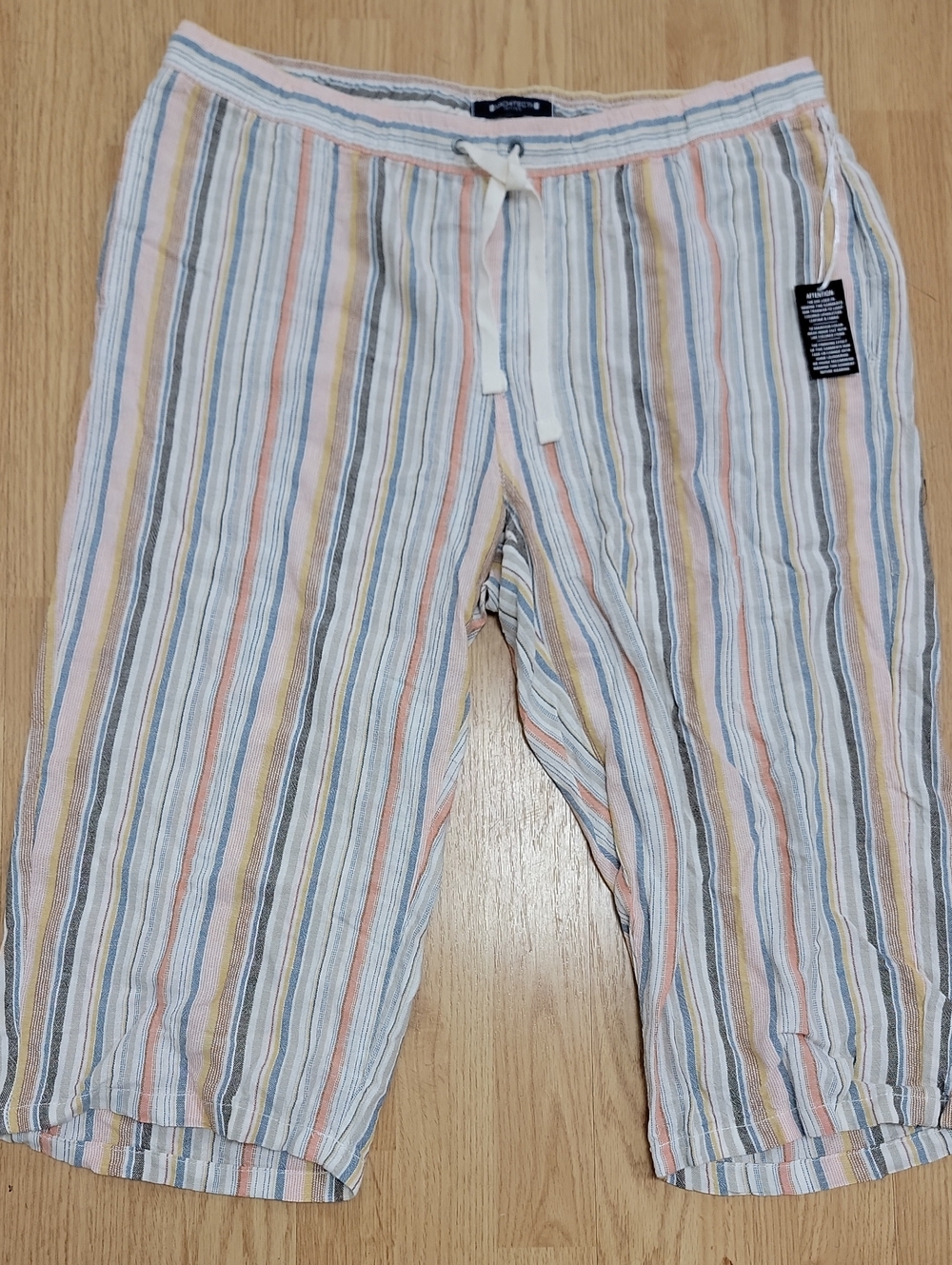 Architect Pastel Striped Drawstring Pants in Blue, Peach, Yellow, Cream
